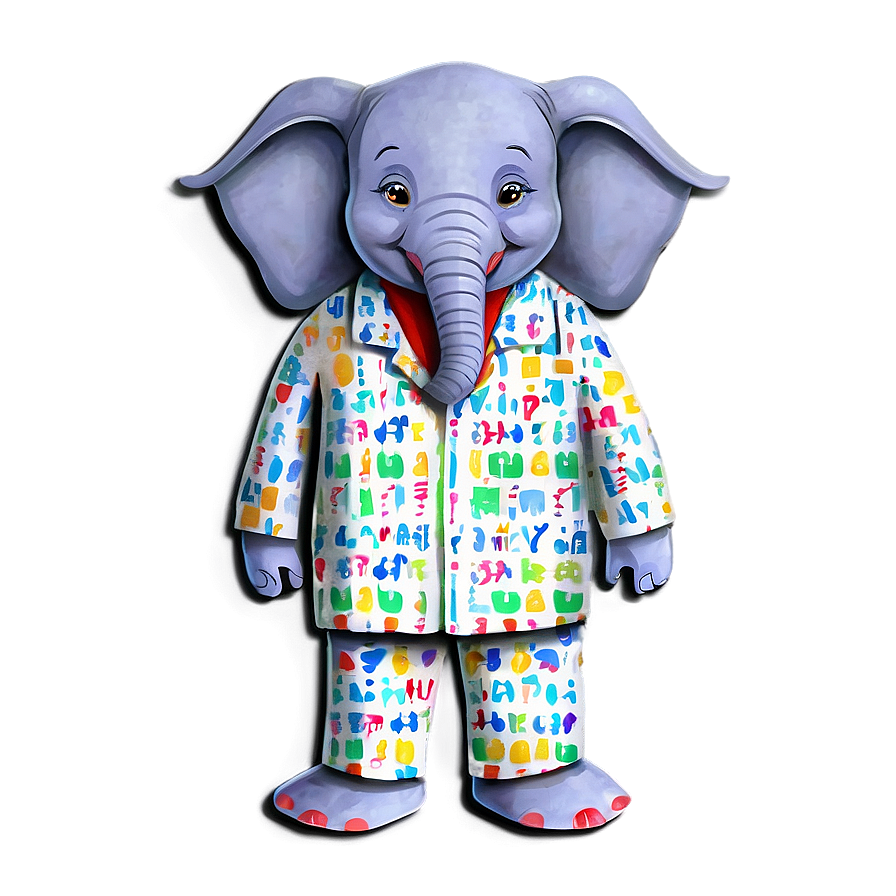 Cartoon Elephant In Pajamas Png Oxh