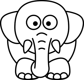 Cartoon Elephant Simple Illustration