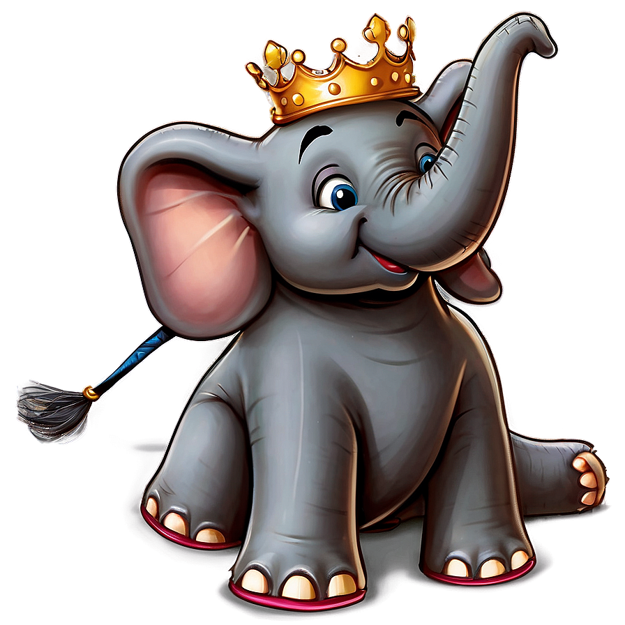 Cartoon Elephant With Crown Png Kfb