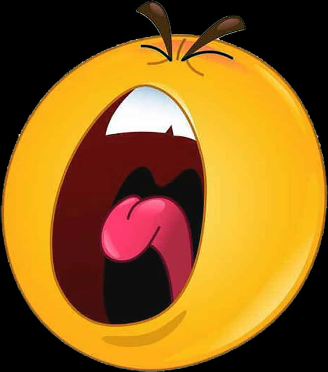Cartoon Emoji Screaming Expression PNG with transparent background