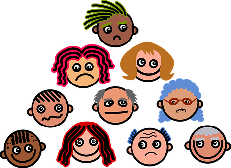 Cartoon Expression Faces Vector PNG with transparent background