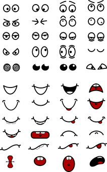 Cartoon_ Eye_ Expressions_ Collection PNG with transparent background