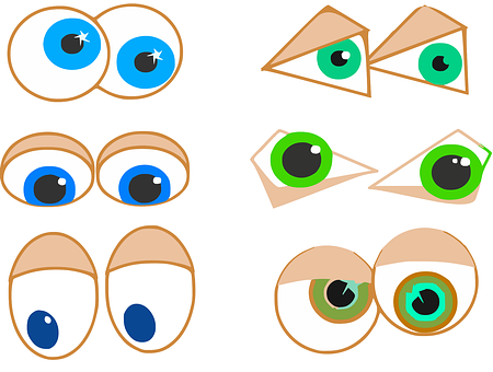 Cartoon Eyes Collection.jpg PNG with transparent background