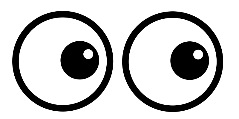 Cartoon Eyes Vector Illustration PNG with transparent background