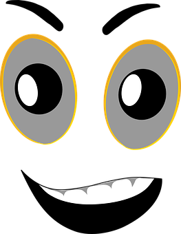 Cartoon Eyesand Smile PNG with transparent background