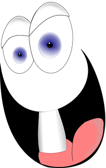 Cartoon Eyesand Tongue Graphic PNG with transparent background
