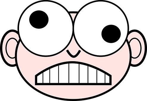Cartoon Face Bulging Eyes PNG with transparent background