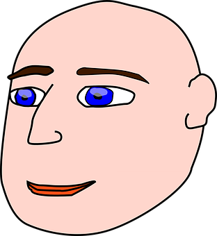 Cartoon Face Profile View PNG with transparent background