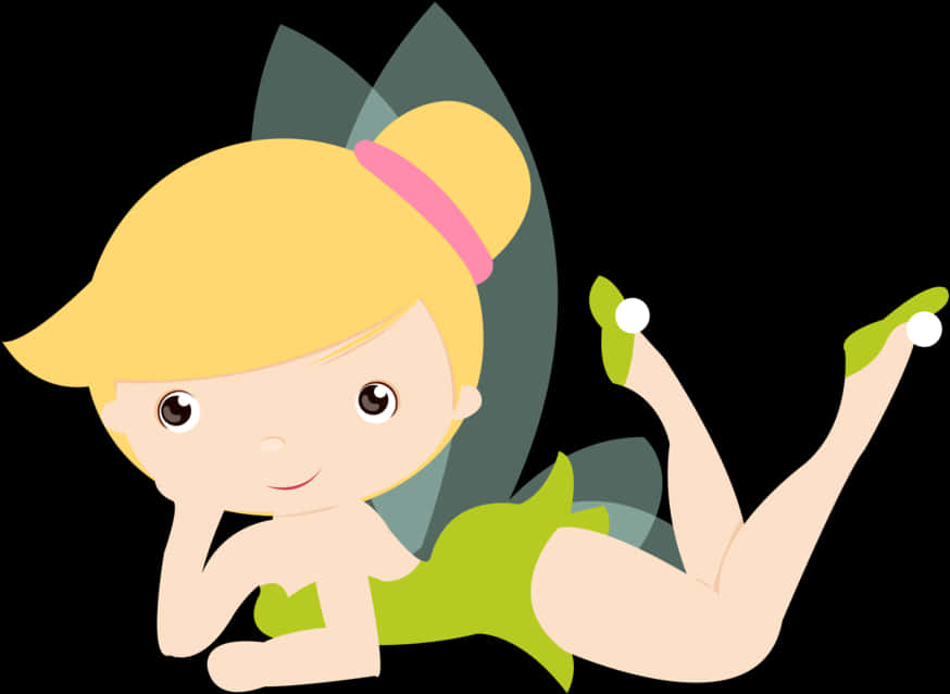 Cartoon Fairy Tinkerbell Illustration PNG with transparent background