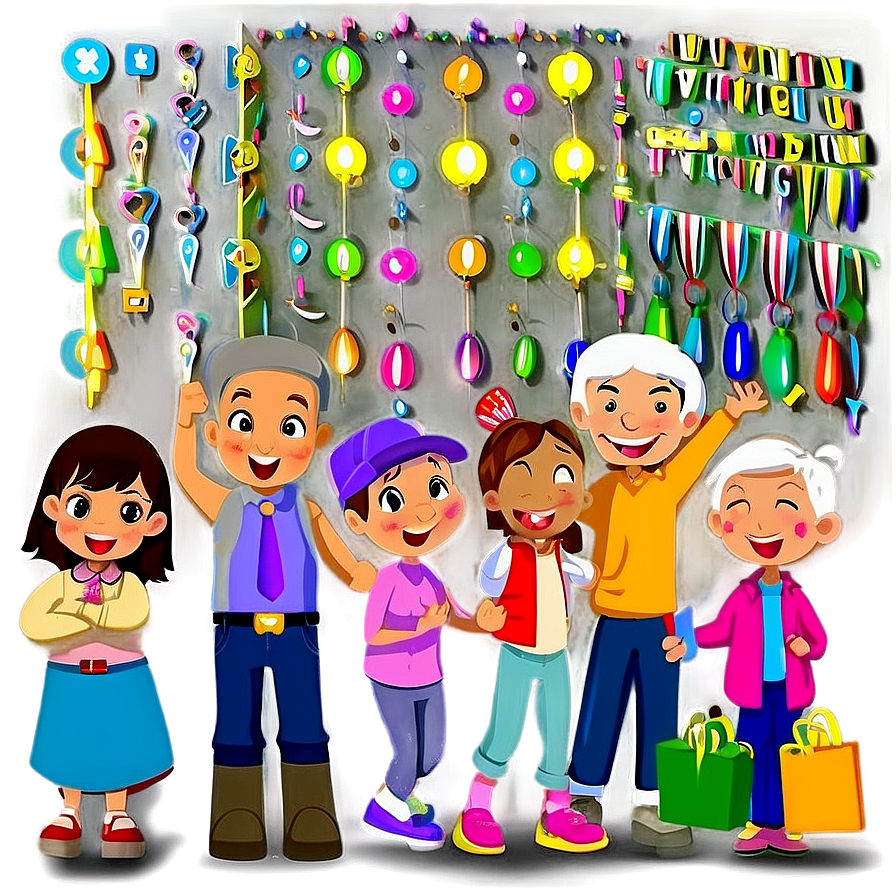 Cartoon Family Celebration Png Ray36