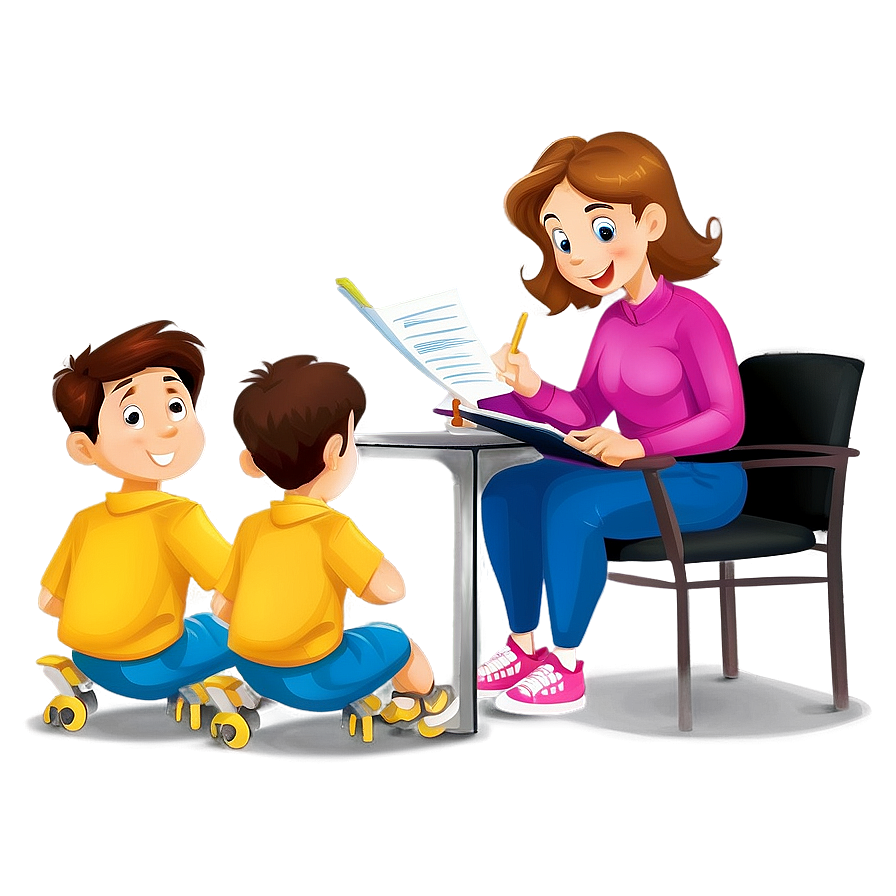 Cartoon Family Doing Homework Png 60