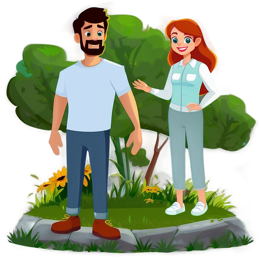 Cartoon Family In Nature Png 06282024