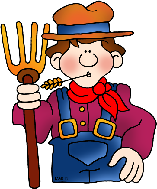 Cartoon Farmerwith Pitchfork