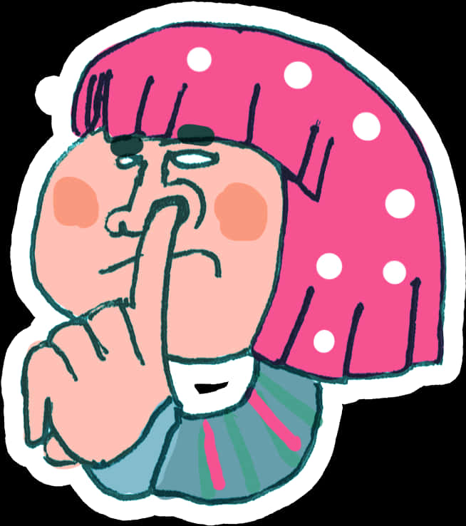 Cartoon Finger On Nose Sticker