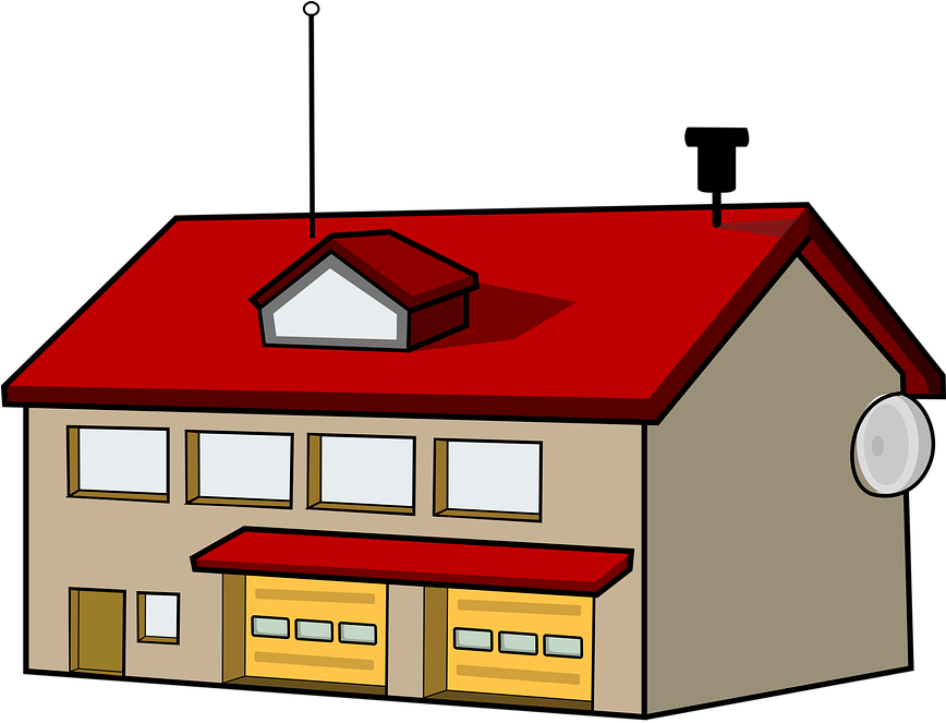 Cartoon Fire Station Vector