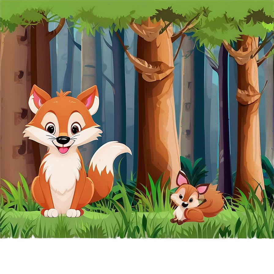 Cartoon Forest Animals Clipart Png 06262024