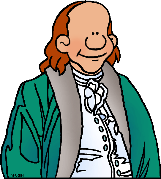 Cartoon Founding Father Benjamin Franklin