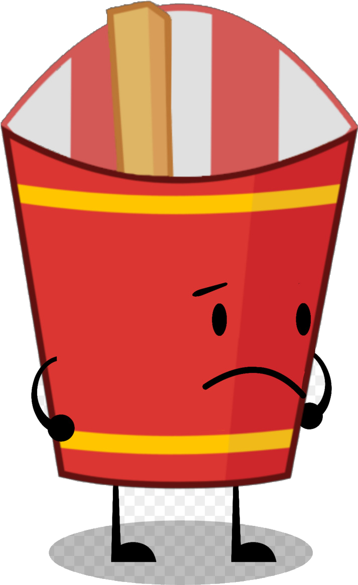 Cartoon French Fries Character PNG with transparent background