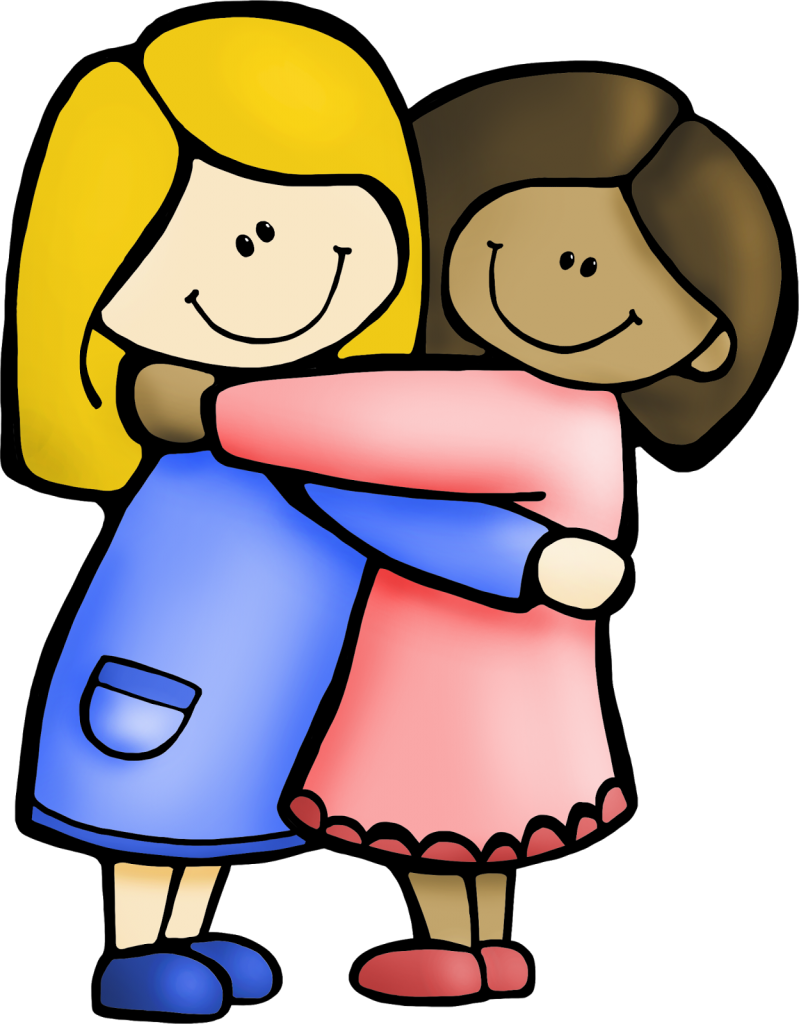 Cartoon Friends Embrace PNG with transparent background
