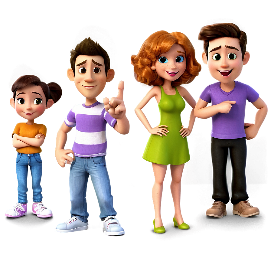 Cartoon Friends Group PNG 05212024 PNG with transparent background