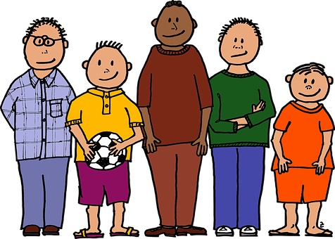 Cartoon Friends Holding Soccer Ball PNG with transparent background