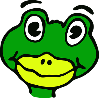 Cartoon Frog Face Graphic