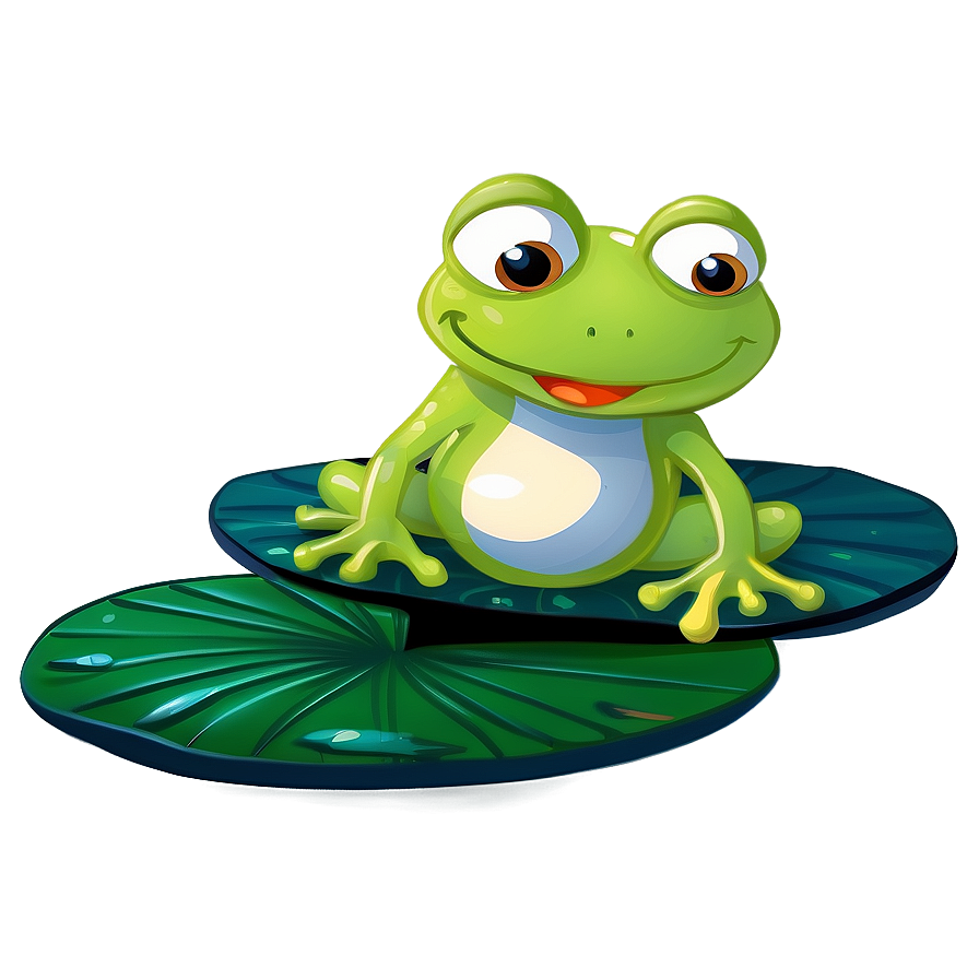 Cartoon Frog On Lily Pad Png 53