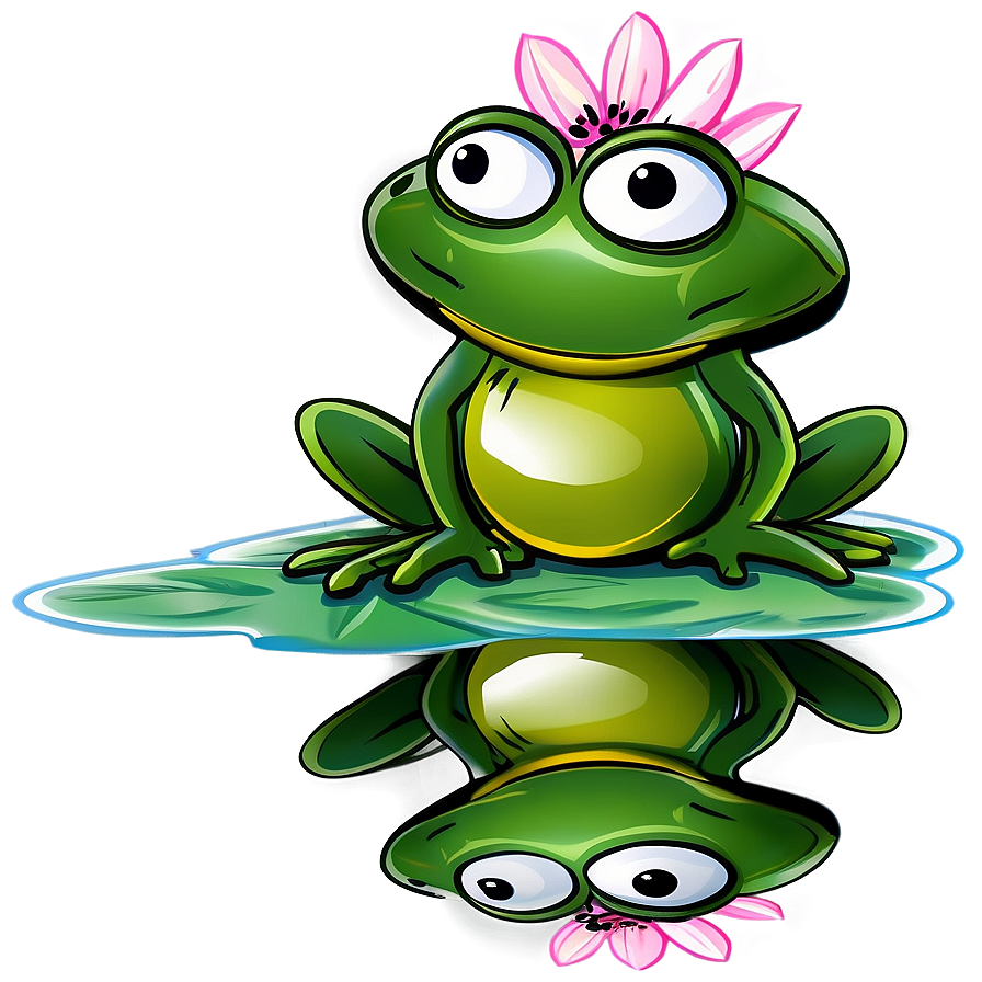 Cartoon Frog On Lily Pad Png 83