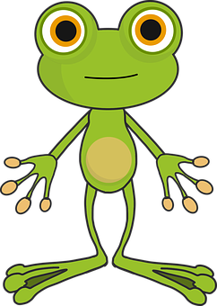 Cartoon Frog Standing PNG with transparent background