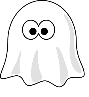 Cartoon Ghost Graphic PNG with transparent background