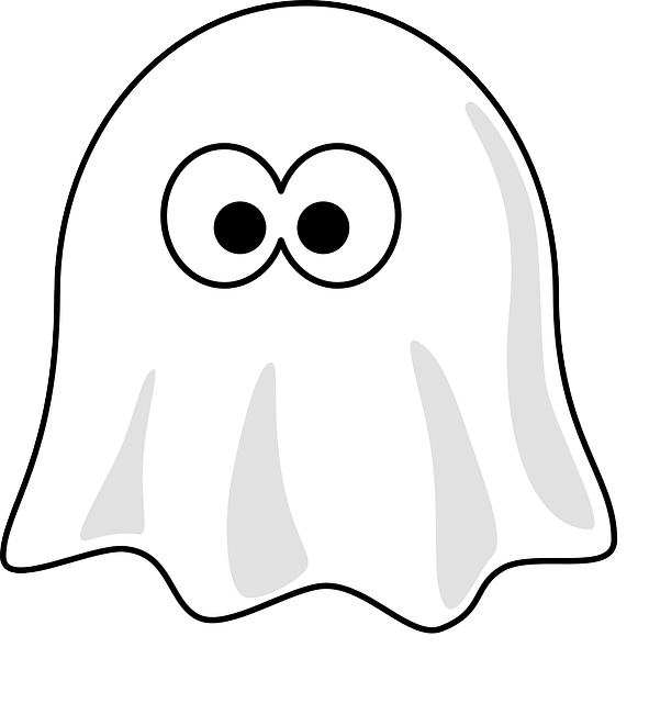 Black And White Ghost Svg Clip Arts - Cartoon Ghost, HD Png Download PNG with transparent background