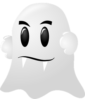 Cartoon Ghost Graphic PNG with transparent background