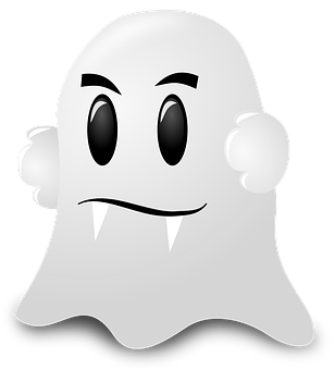 Cartoon Ghost Graphic PNG with transparent background