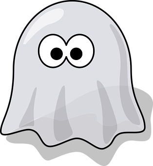 Cartoon Ghost Graphic PNG with transparent background
