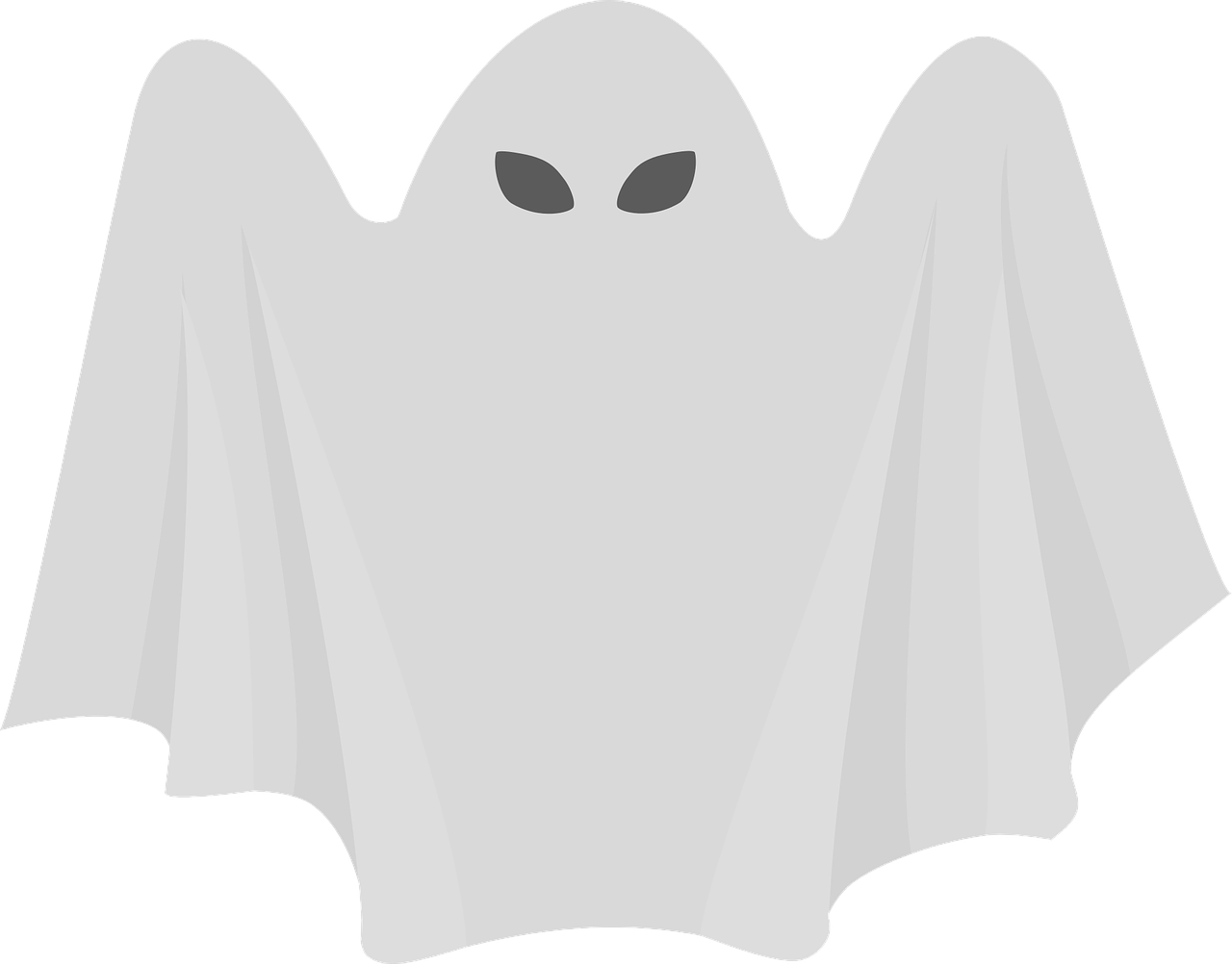 Ghost Halloween Spooky Vector Graphic Pixabay - Cartoon Ghost With Black Background, HD Png Download PNG with transparent background