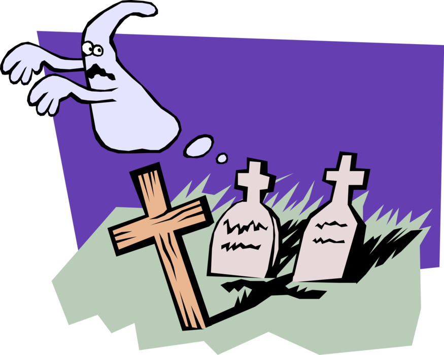 Vector Illustration Of Graveyard With Cross And Tombstones - Let The Past Dead Bury Its Dead, HD Png Download PNG with transparent background