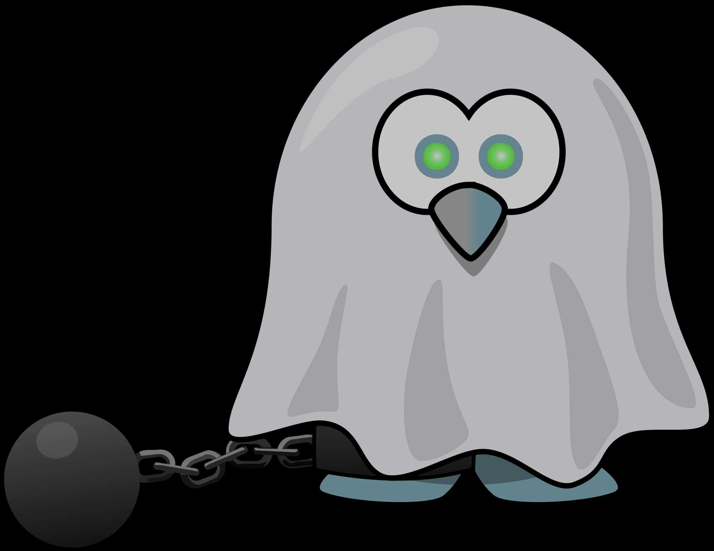 Cartoon Ghostwith Balland Chain