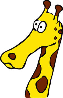 Cartoon Giraffe Portrait PNG with transparent background