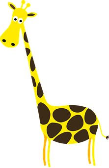 Cartoon Giraffe Yellow Background