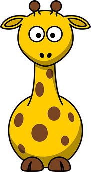 Cartoon Giraffe Yellow Background PNG with transparent background