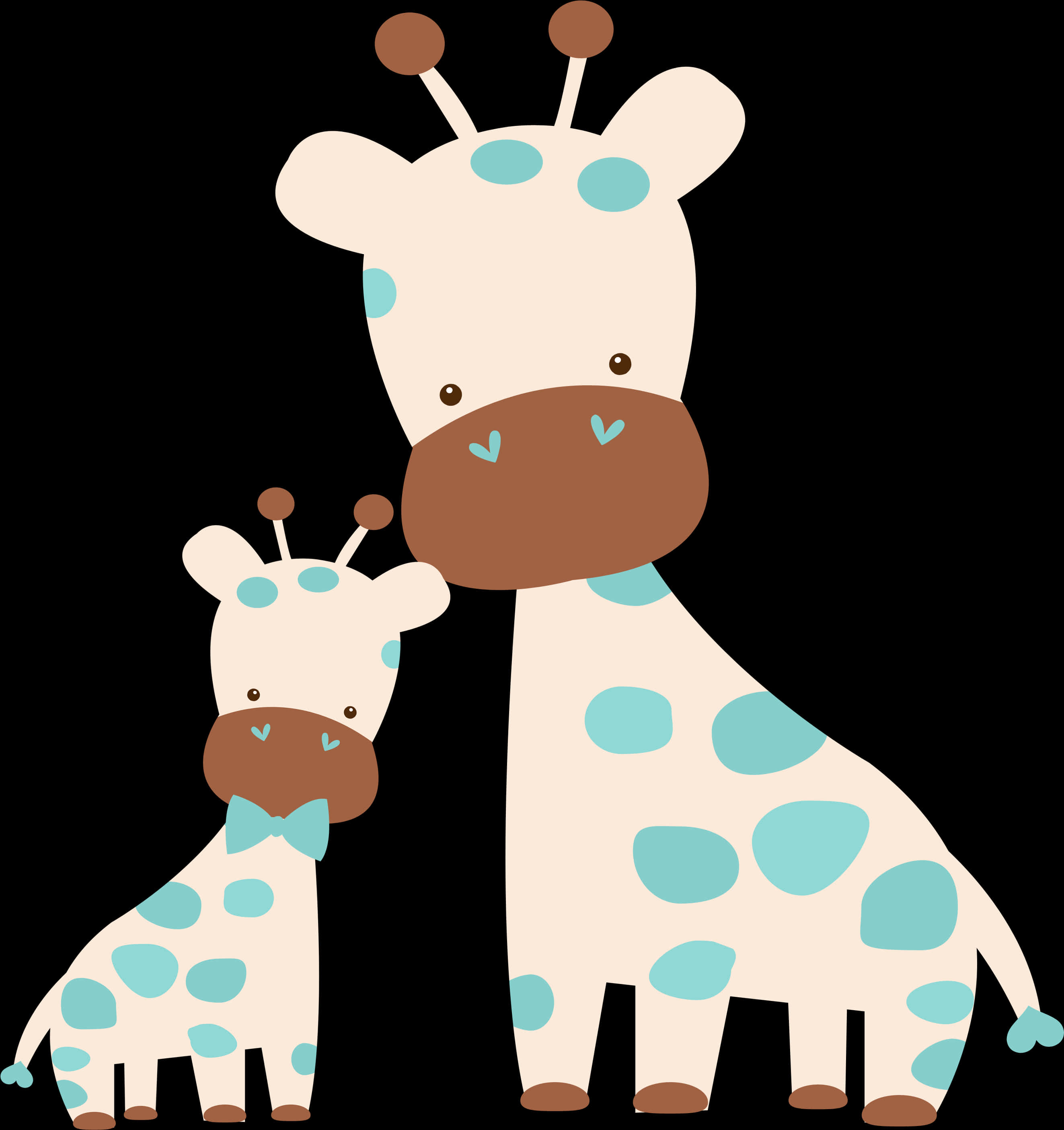 Cartoon Giraffeand Calf