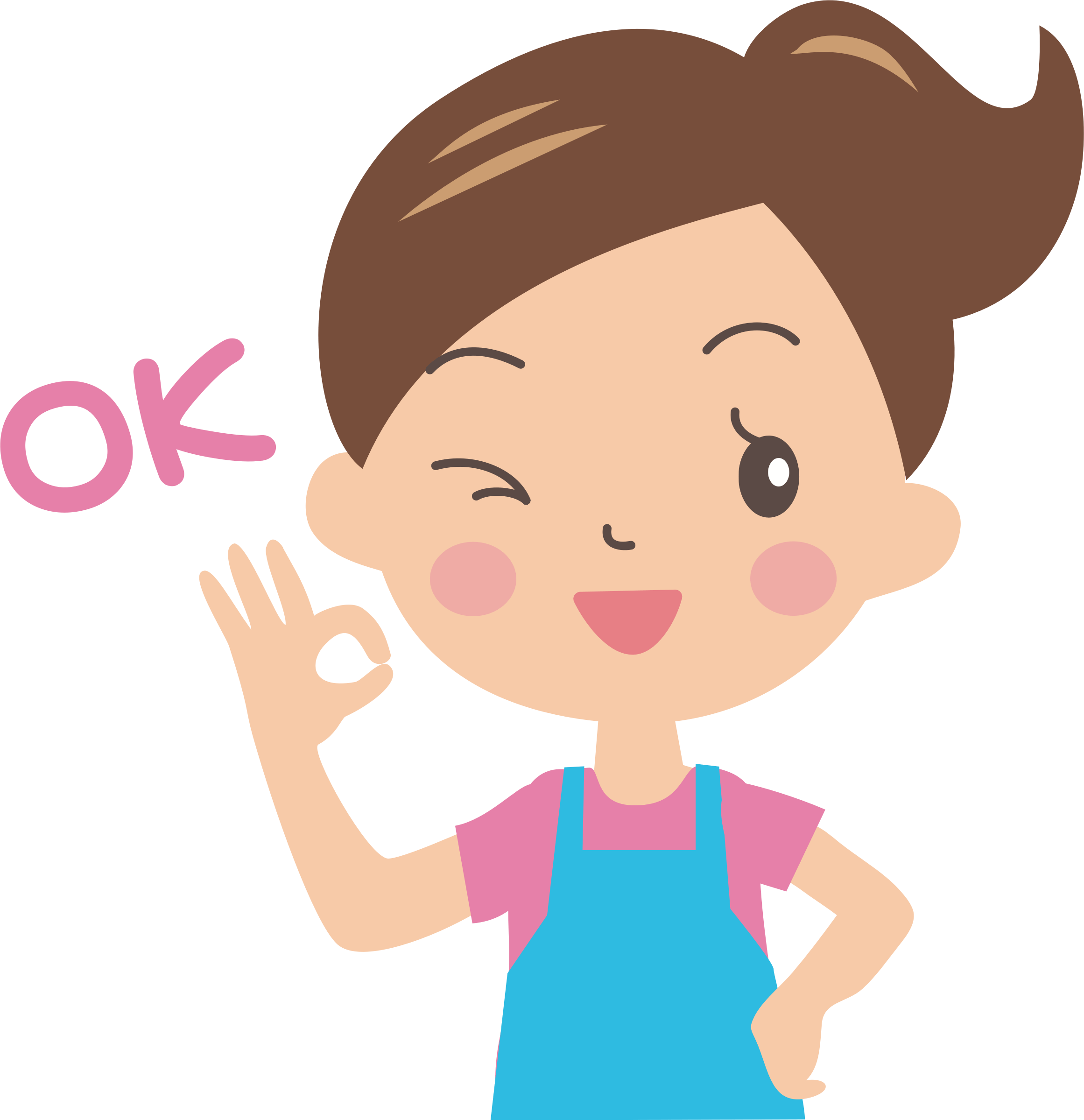 Cartoon Girl Giving O K Sign