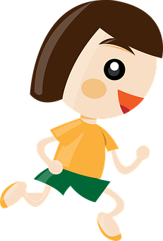 Cartoon Girl Running Graphic