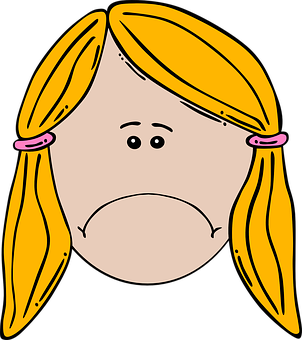 Cartoon Girl Sad Face