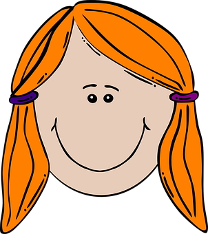 Cartoon Girl Smiling Face