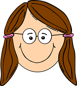 Cartoon Girl With Glasses