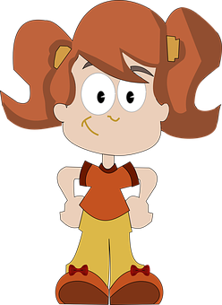 Cartoon Girl With Pigtails