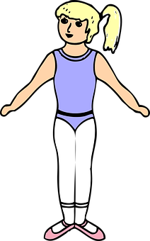 Cartoon Girlin Gymnastics Pose