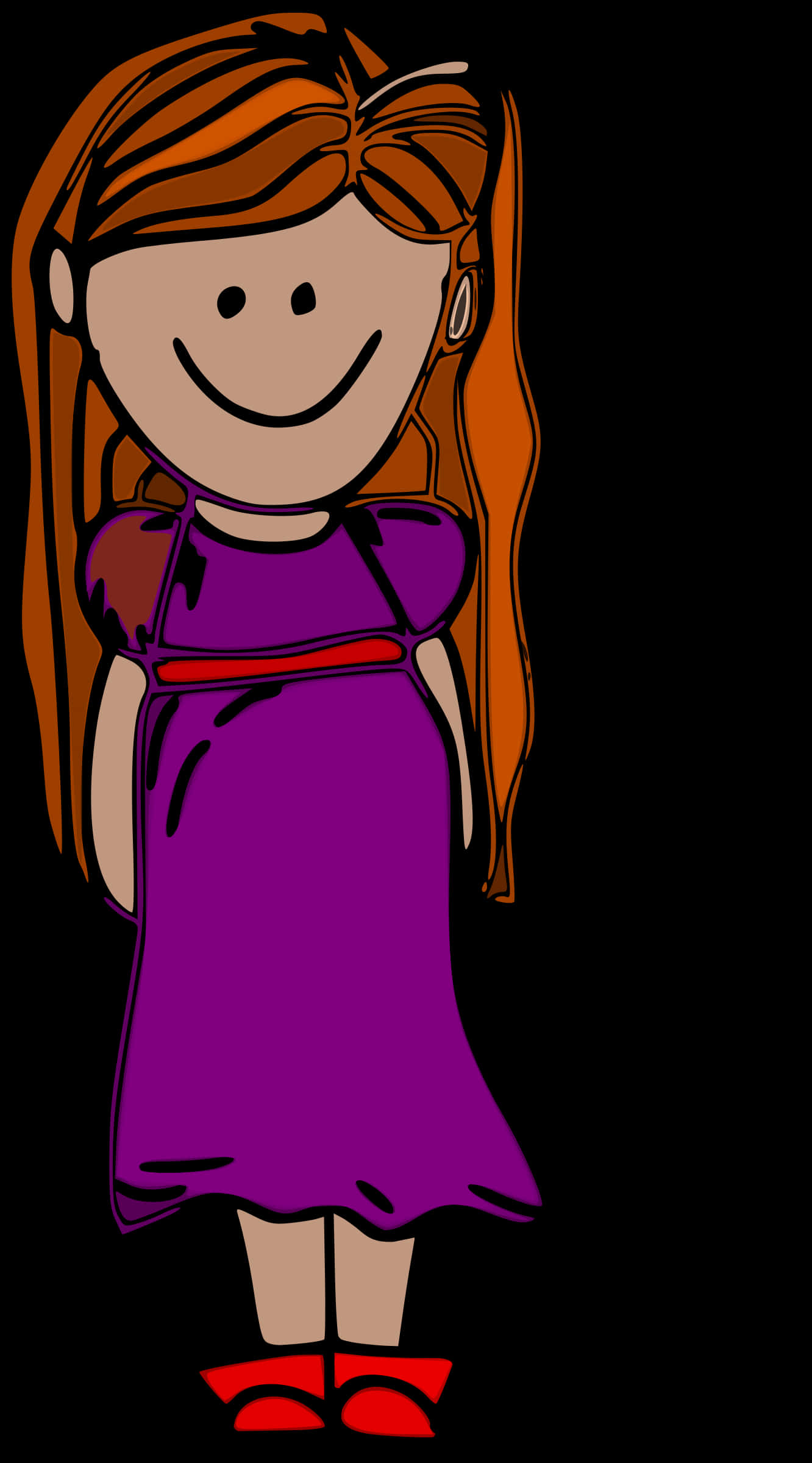 Hairstyle,art,hair - Girl Long Hair Clipart, HD Png Download PNG with transparent background