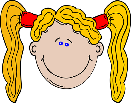 Cartoon Girlwith Pigtails